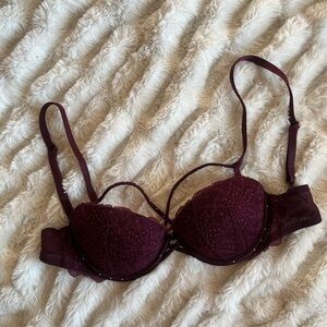 PINK Victoria's Secret Lace Bra - Deep Burgundy